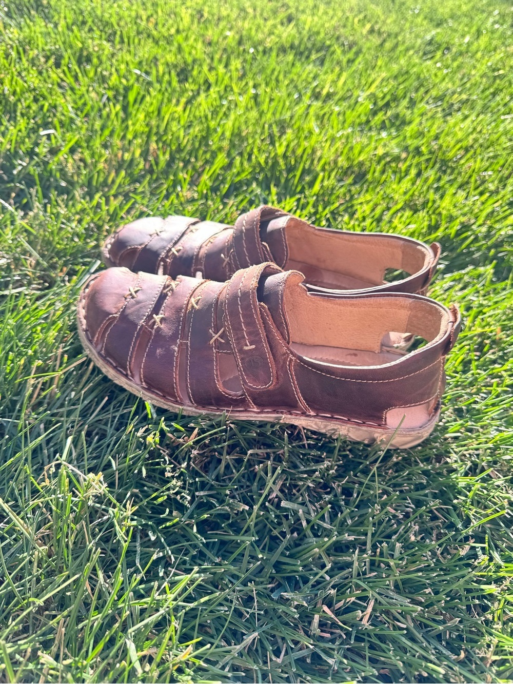 Josef Seibel Brown Leather Comfort Sandals Size 38 US 7.5